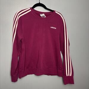 adidas Women’s ESSENTIALS 3-STRIPES FLEECE SWEATSHIRT 1X XL Varsity Crimson